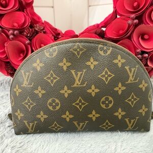 Vintage Louis Vuitton Trousse Demi Ronde Cosmetic Pouch Monogram